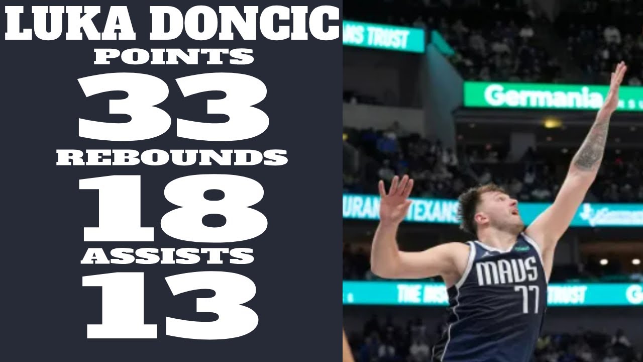 Luka Doncic Triple-Double 33 Pts, 18 Reb, 13 Ast vs Celtics Jan. 22 ...