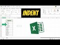 How to Indent in Excel