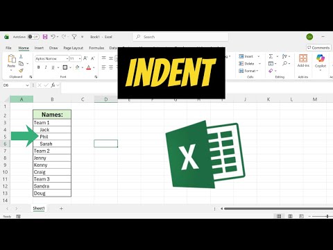 How to Indent in Excel
