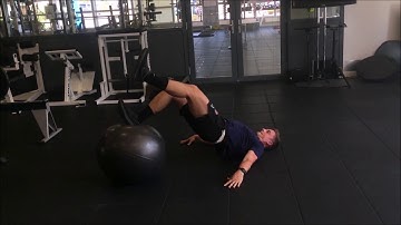 Swiss ball Hamstring Curl (w/ Single leg Eccentric)