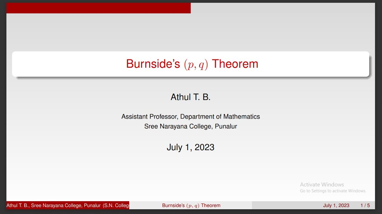 Burnside’s p, q Theorem
