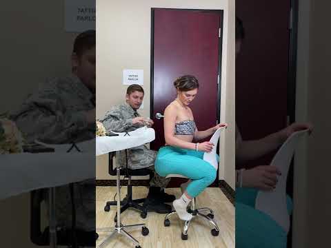 Military Husband Surprises Wife Getting Tattoo!