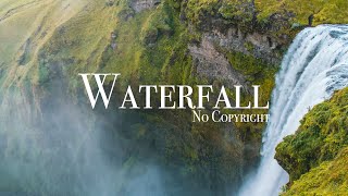 Waterfall Stock Footage | No Copyright Nature Shots | Royalty free drone shots | free stock videos