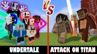 Undertale Gang vs. Attack on Titan | Minecraft (HUGE vs SMOL)