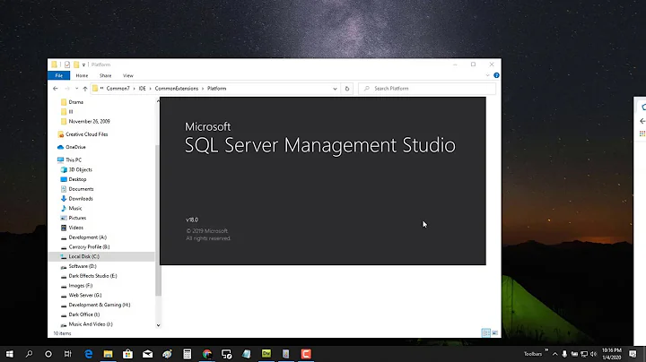 Microsoft SQL Server Management Studio SSMS closes immediately after startup