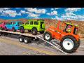 Flatbed Truck McQueen | Transportation with Truck - Pothole vs Car #6 | BeamNG.Drive Gameplay