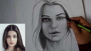 رسم وتظليل برترية خطوة بخطوة ( رسم الوجوه بالقلم الرصاص )