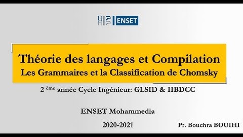 #6 Théorie des Langages et Compilation - Grammaire et Classification de Chomsky - Partie 1