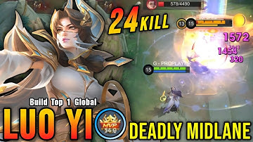 24 Kills!! Legendary Luo Yi Deadly Midlane!! - Build Top 1 Global Luo Yi ~ MLBB