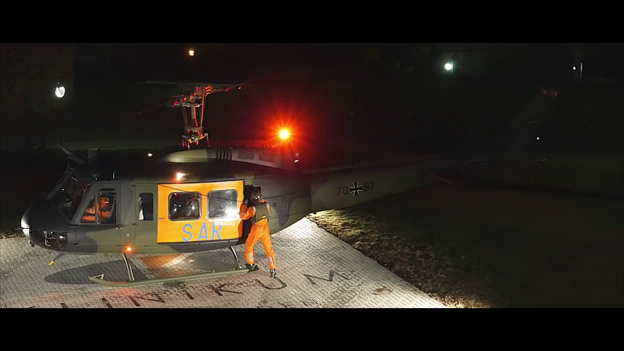 SAR UH 1D Bundeswehr Night Take Off