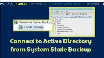 Mount Active Directory From System State Backup
