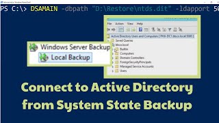 Mount Active Directory From System State Backup