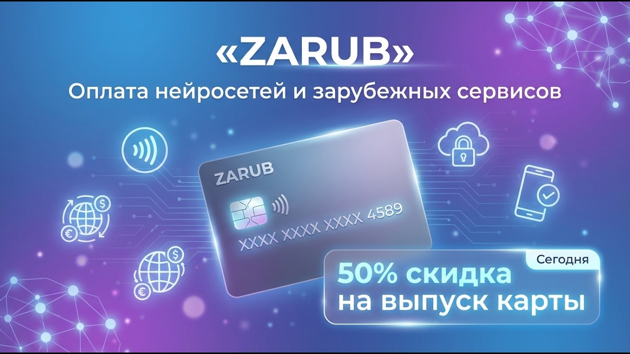 💳 ZARUB — удобный сервис для оплаты нейросетей и зарубежных сервисов.