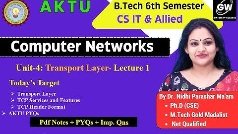 Computer Network Unit-4 Transport Layer- Lec-1