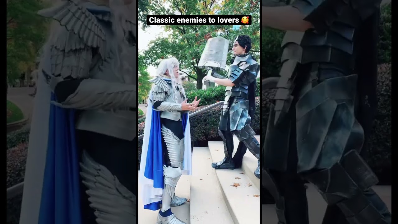 I’m Griffith and Guts is @aoc0000 😈 #berserk #guts #griffith #cosplay