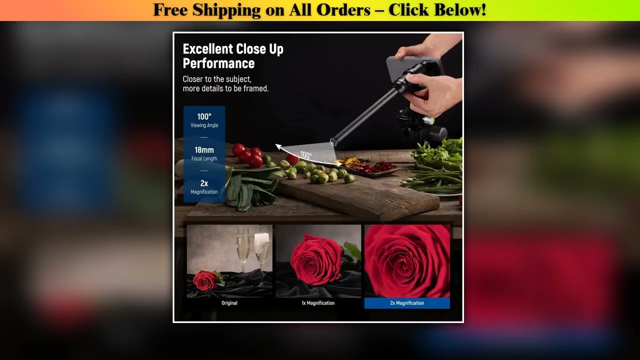 NEEWER 18mm 2X Macro Probe Lens with 17mm Thread for NEEWER Phone Cage/Case with 17mm Lens Adapter