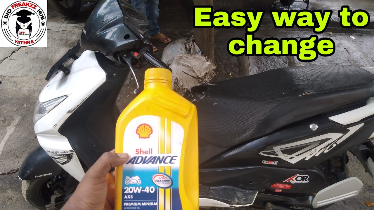 engine oil changing for scooter honda dio5 setps to change oil 