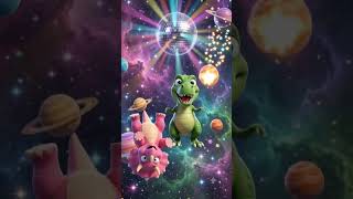 🦕 Dinosaurs Dancing in Space! #shorts #funny #kids