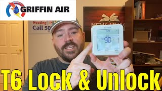 Honeywell T6 thermostat tutorial. Steps to Lock and Unlock screen. 4 digit pin. video