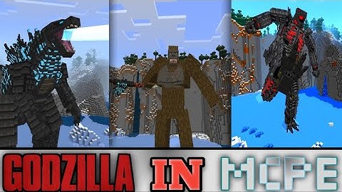 minecraft pe godzilla 🦖( monsterverse ) addon showcase + download