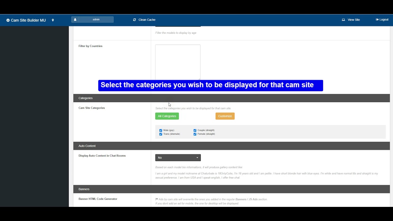 PHP Cam Script (v4) - Configure Cam Sites - YouTube