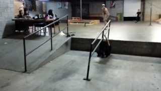 Back smith on an unmounted handrail