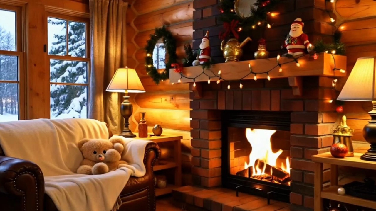 Peaceful Night Jazz ❄️🔥 Winter Rooftop Café & Soft Piano #NightJazz #SleepMusic