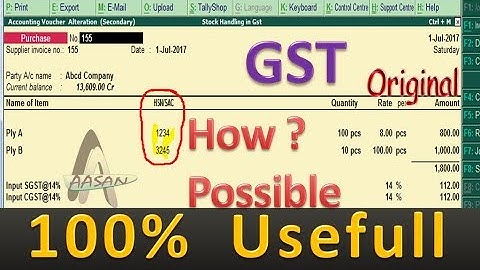 Tally Display or show hsn code on sales/purchase voucher screen in GST| Tally Trick & Tips