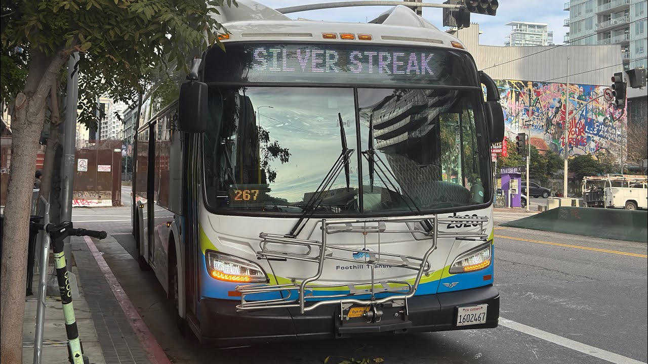 Sliver streak all way to last stop from El Monte station upper level.