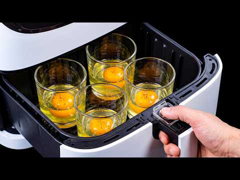 I Cracked 4 Eggs Into Glasses and Put Them in the Air Fryer… THIS Happened! 🤯