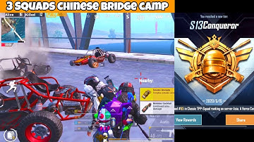 3 Squads Chinese Bridge Camp In Conqueror Lobby | PUBG Mobile | Mr Spike
