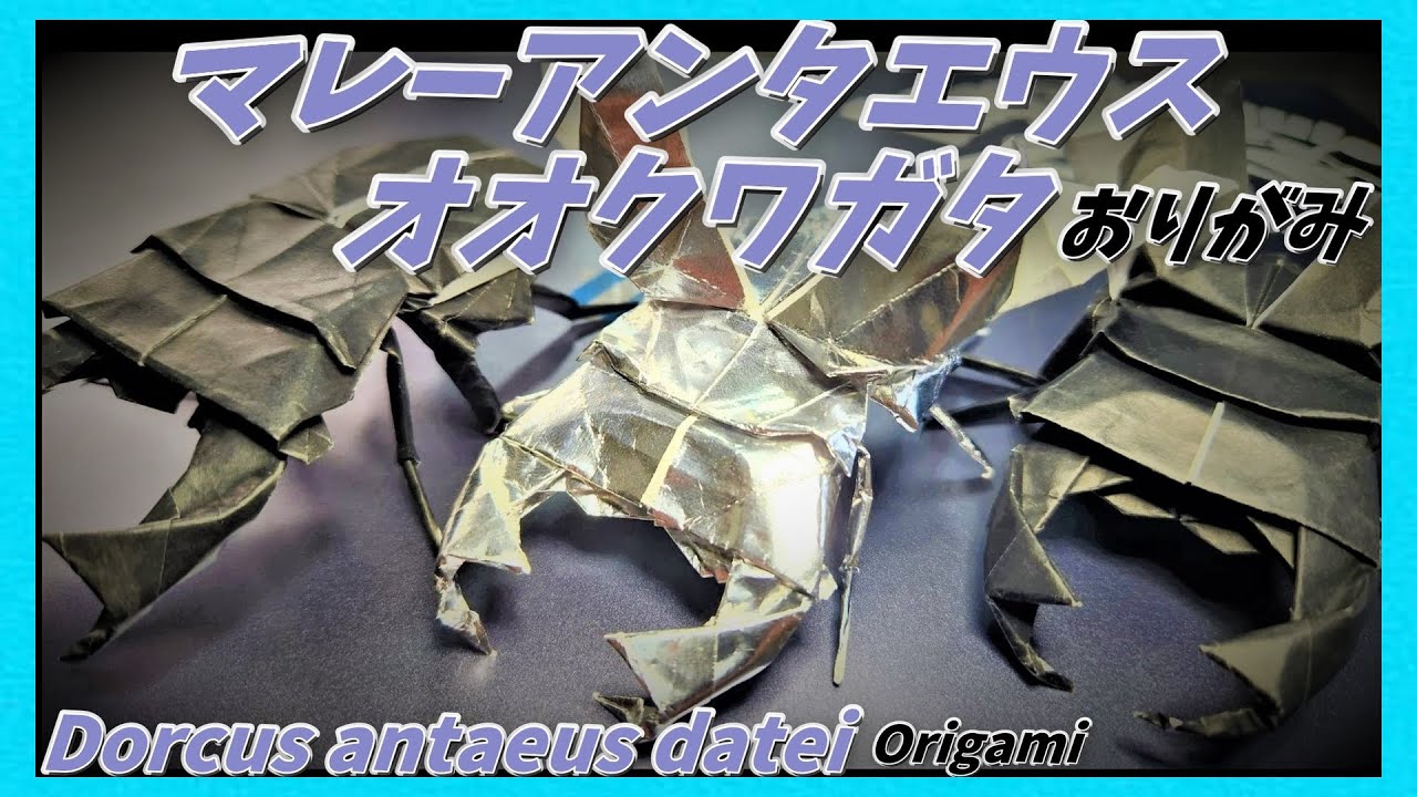 マレーアンタエウスオオクワガタおりがみ(Dorcus antaeus datei origami) - YouTube