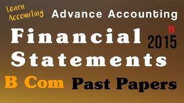 Solved Questions of Past Papers,2015.B PU, B COM PART2, How to prepare P&L Account and Balance sheet