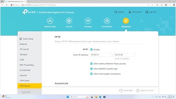 how to use TP-Link as a VPN server with PPTP