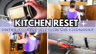 KITCHEN RESETSMALL PANTRY DECLUTTERING ORGANIZING CLEANINGCLEANING DIRTY DISHWASHER & FILTER