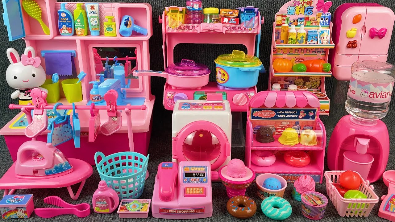 13 Minutes Satisfying with Unboxing Pink Rabbit Kitchen Toys Review | ASMR