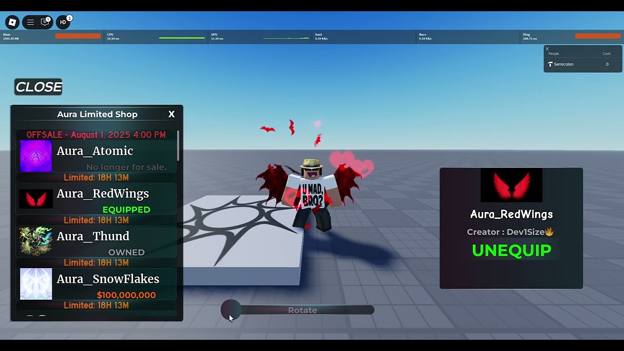 Roblox Studio - Aura Shop System