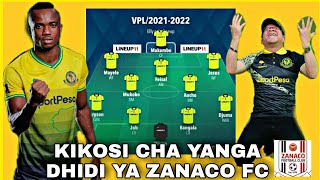 Hiki Hapa Kikosi Cha Yanga SC Kinachoanza Dhidi Ya Zanaco Fc Leo Hii Mchezo Wa Kirafiki Yanga Day...