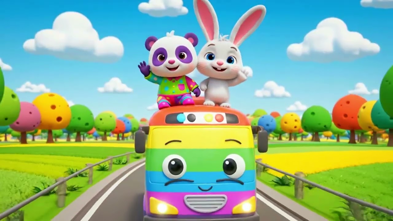 Wheels on the Bus Animal Adventure | Fun Farm Friends Song in 3D Cartoon