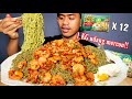 MUKBANG 12 BUNGKUS MIE JIWA PAGI + 1 KG UDANG CABE MERCON