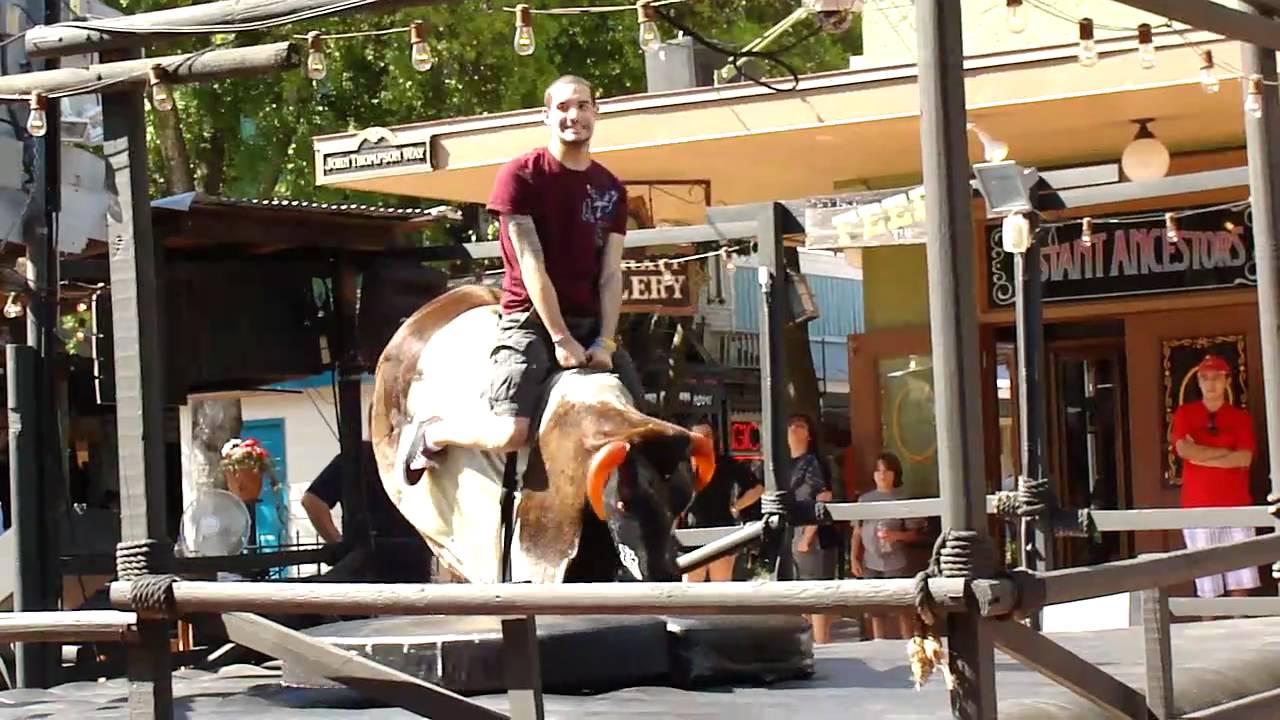 Mechanical Bull Riding at Old Town, Kissimmee Florida YouTube