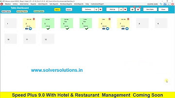 Speed Plus 9.0: Hotel & Restaurant Software Interface & Basic Training. DEMO www.solversolutions.in