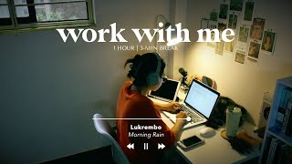 1HOUR DEEP WORK WITH ME / Raining & Typing Ambient Sound / Lofi Chill Playlist