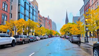 Boston is beautiful when it rains | relaxing morning walk | Public Garden, Beacon Hill, Acorn street