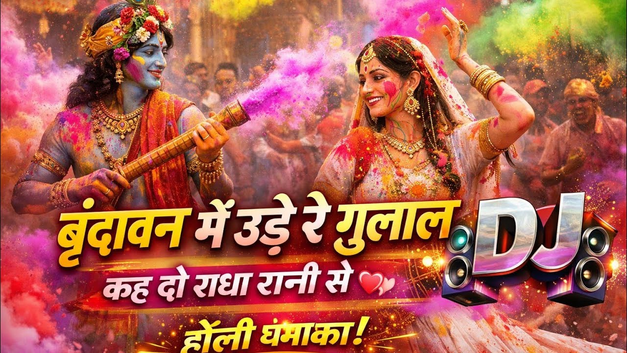 Vrindavan Mein Ude Re Gulal ❤️ | Radha Krishna Love DJ Song | Holi Special 2026