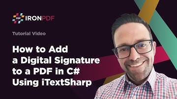 How to Add a Digital Signature to a PDF in C# Using iTextSharp | IronPDF