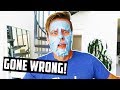MIXING SLIME ON HUSBAND'S FACE GONE WRONG! (SLIME SMOOTHIE FACE MASK)