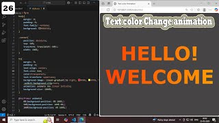 Text color Change animation-pure css || Color-Gradient || -webkit-Background-clip