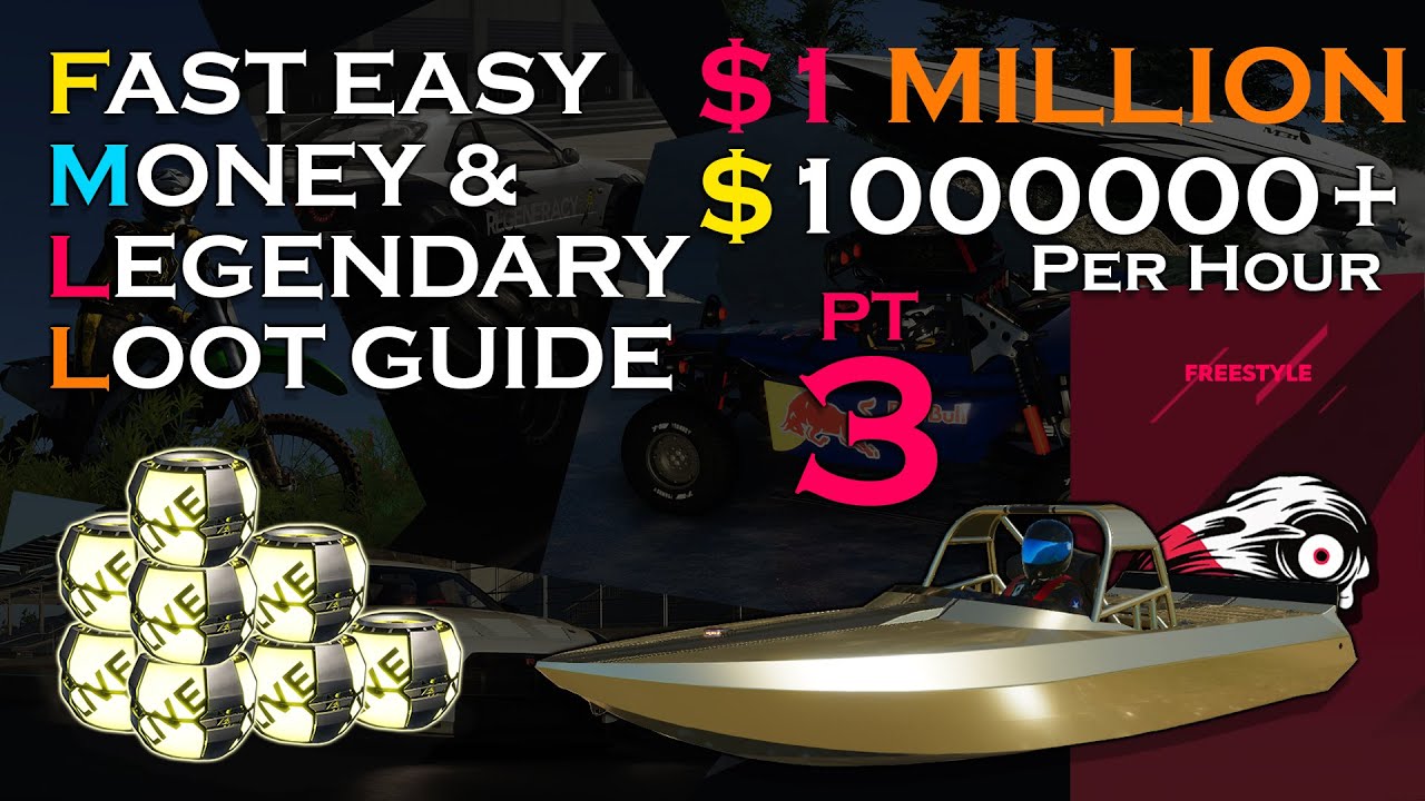 THE CREW 2 | EASY And FAST MONEY GUIDE | $ 1000000+ Per Hour | LEGENDARY LOOT + FOLLOWERS | PART 3