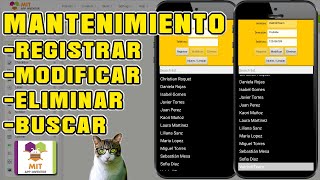 MAINTENANCE (Register, Modify and Delete) with TINYDB in MIT APP INVENTOR